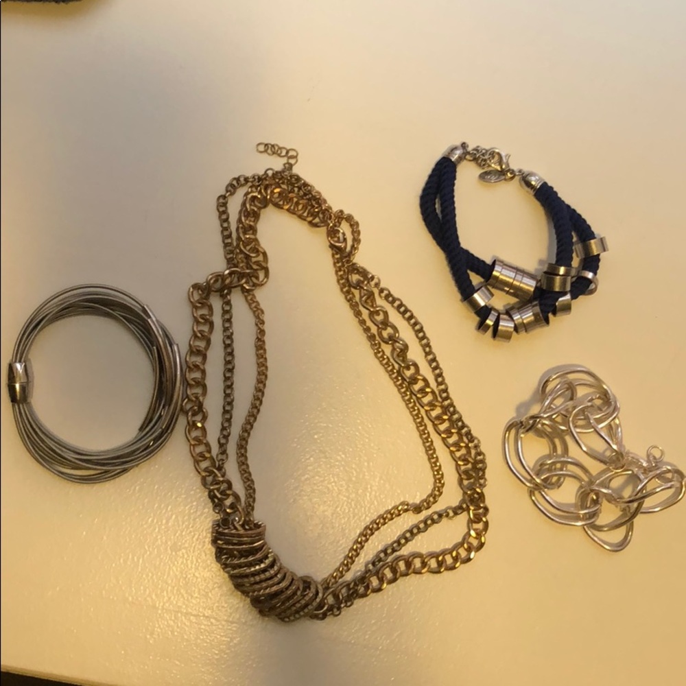 Three bracelets and one necklace!!!